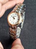 Yema two Tone White dial Ladies Watch