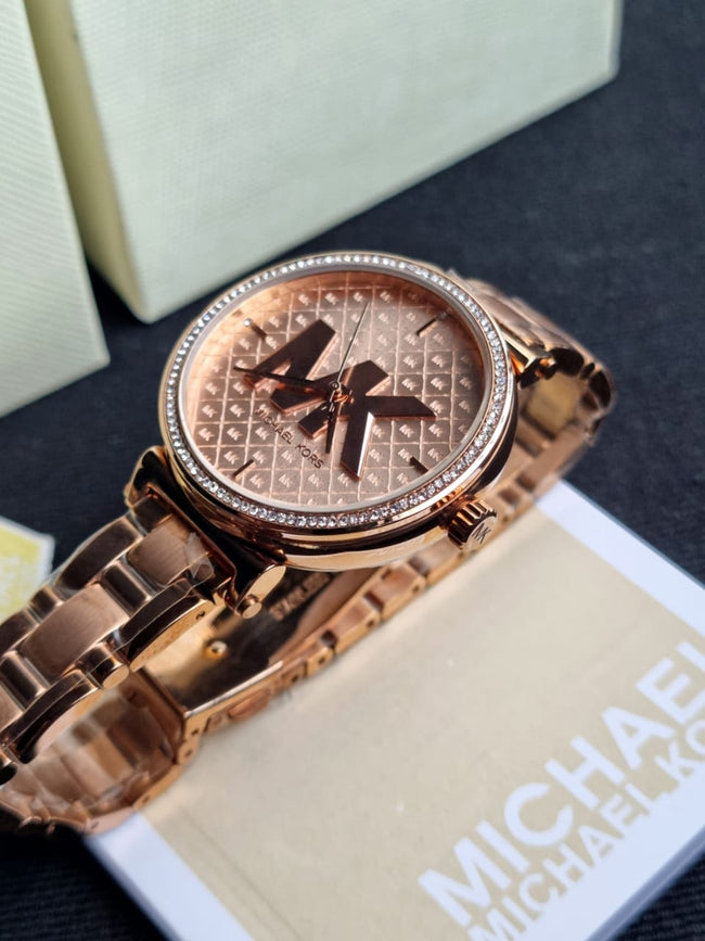Michael Kors Women’s Quartz Stainless Steel Rose Gold Dial 36mm Watch MK4335 Hover Image