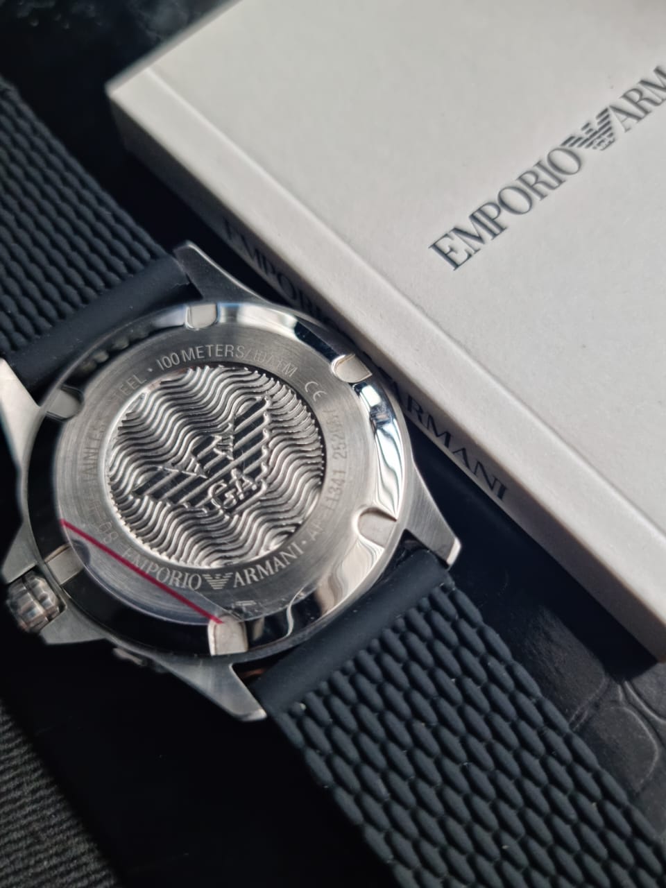 Emporio Armani Men’s Quartz Silicone Strap Black Dial 40mm Watch AR11341