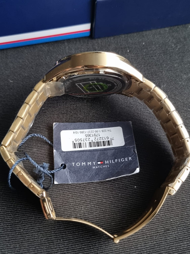Tommy Hilfiger Sport White Dial Gold Steel Strap Watch for Men - 1791365