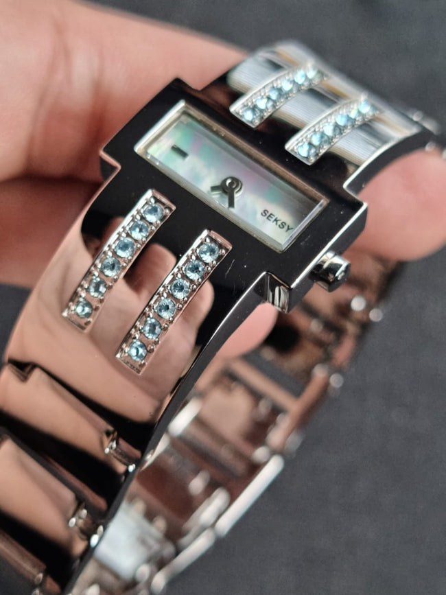 Seksy Rectangular dial ladies Watch Hover Image
