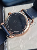 Fossil Commuter Blue Dial Navy Blue Leather Men's Watch FS5274
