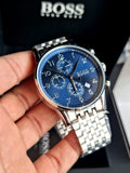 Hugo Boss Men’s Quartz Stainless Steel Blue Dial 44mm Watch 1513498