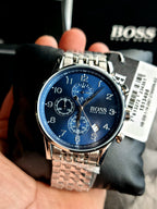 Hugo Boss Men’s Quartz Stainless Steel Blue Dial 44mm Watch 1513498