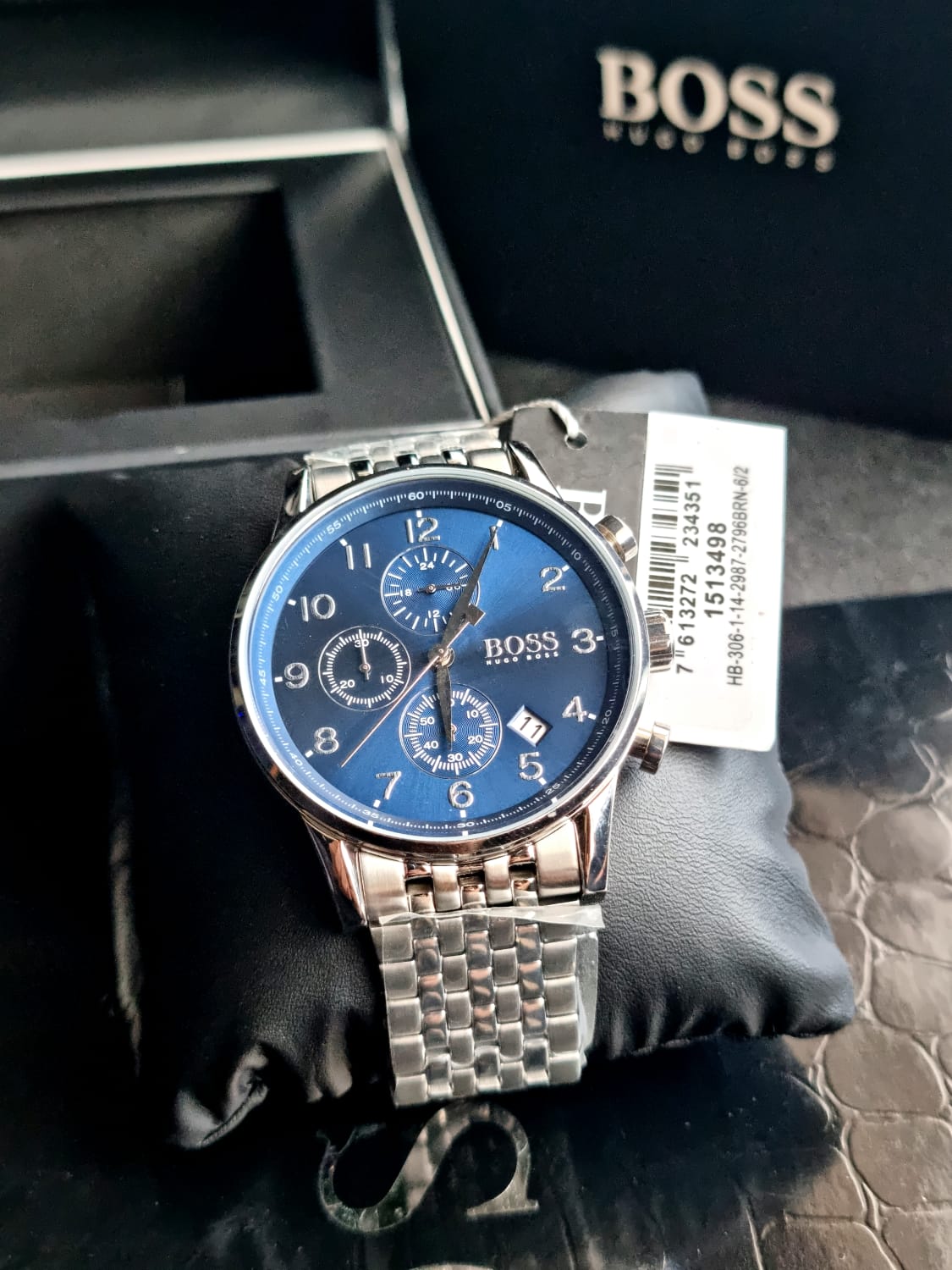 Hugo Boss Men’s Quartz Stainless Steel Blue Dial 44mm Watch 1513498
