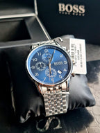 Hugo Boss Men’s Quartz Stainless Steel Blue Dial 44mm Watch 1513498