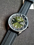 Kenneth Cole Black Rubber Strap Green Dial Gents Watch