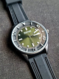 Kenneth Cole Black Rubber Strap Green Dial Gents Watch