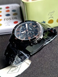 Fossil Men’s Chronograph Quartz Stainless Steel Black Dial 44mm Watch FS5374
