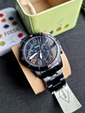 Fossil Men’s Chronograph Quartz Stainless Steel Black Dial 44mm Watch FS5374