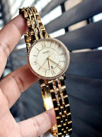 Fossil Women’s Quartz Stainless Steel Gold Dial 36mm Watch ES3547