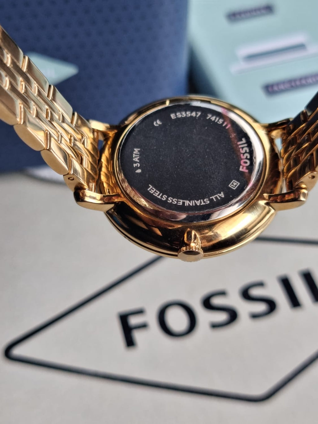 Fossil Women’s Quartz Stainless Steel Gold Dial 36mm Watch ES3547