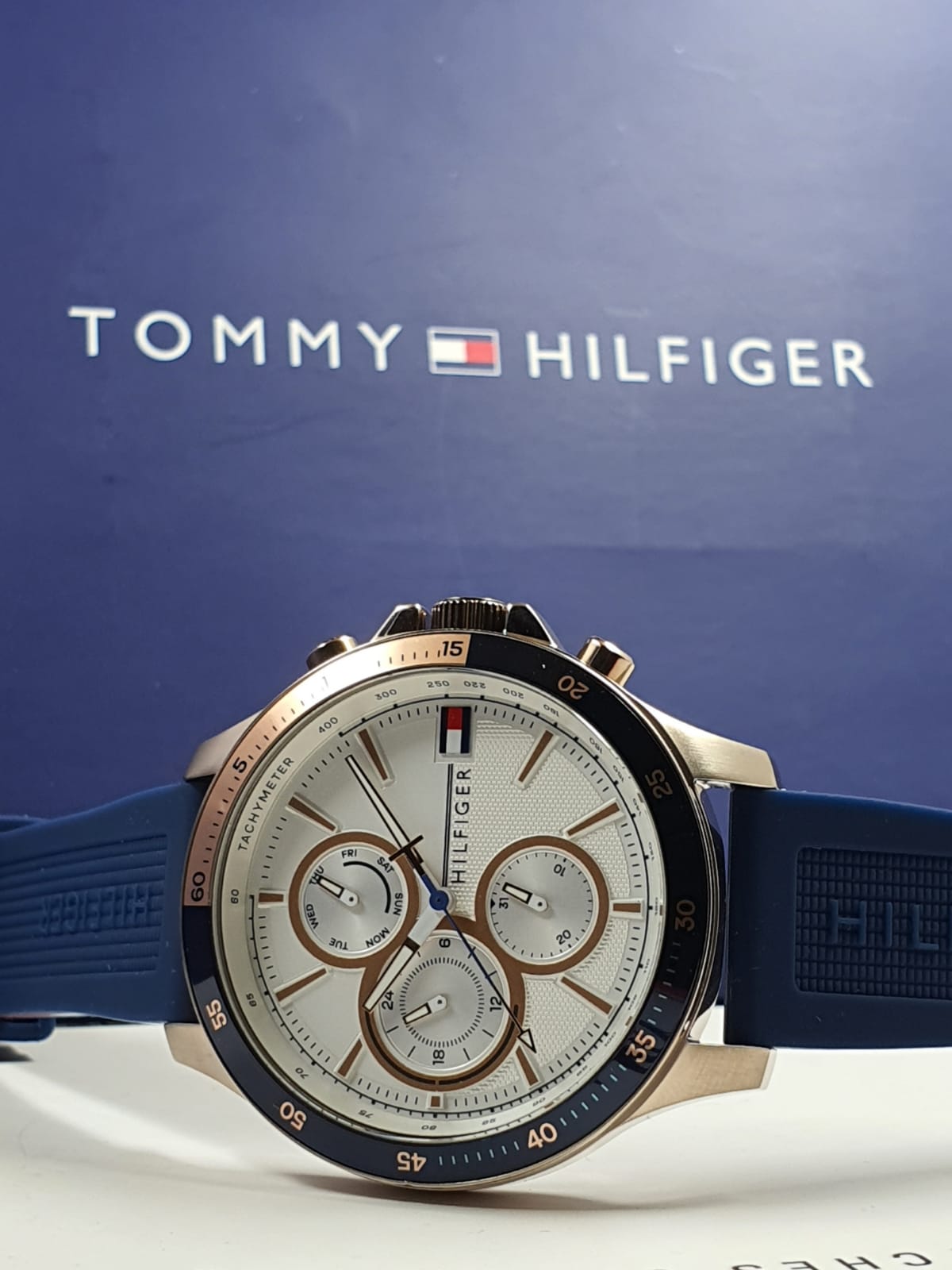 Tommy Hilfiger Men’s Quartz Silicone Strap White Dial 46mm Watch 1791778