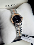 Gucci Women’s Analog Quartz Stainless Steel Swiss Made Black Dial 27mm Watch YA126512