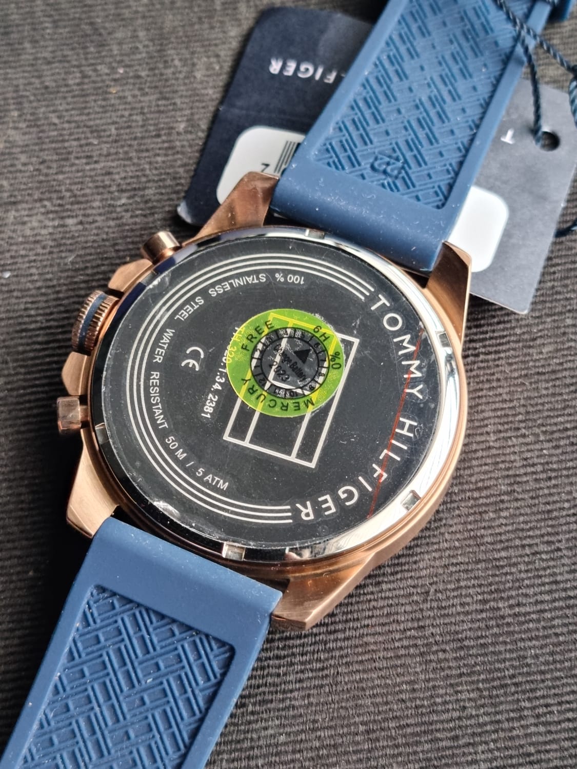Tommy Hilfiger Men’s Quartz Blue Silicone Strap Blue Dial 46mm Watch 1791474
