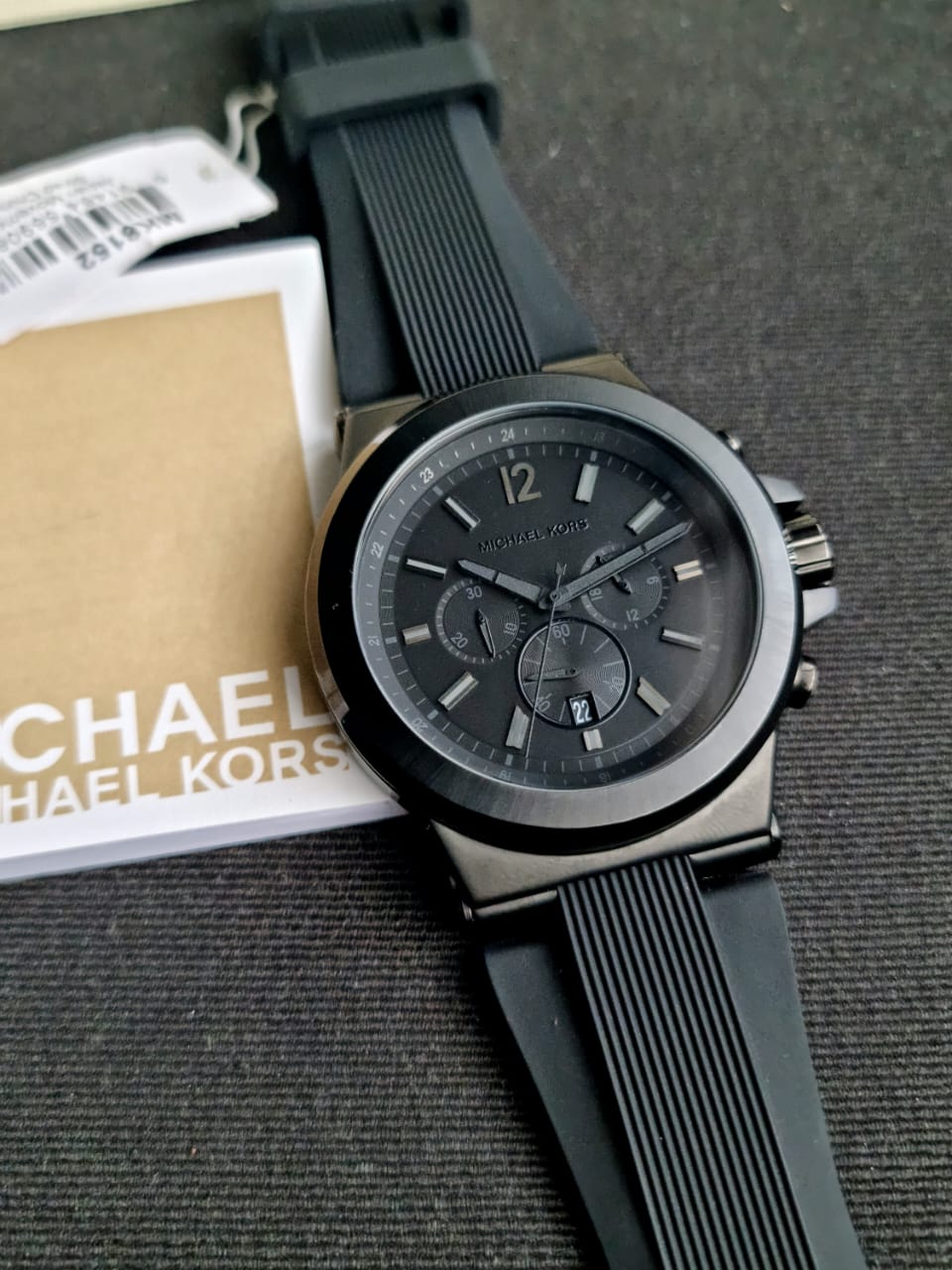 MICHAEL KORS Dylan Black Silicone Strap Men's Watch MK8152