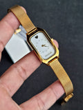 Oui And Me Ladies Watch Mesh Chain Golden Color Rectangular DIAL