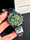 Emporio Armani Men’s Chronograph Stainless Steel Green Dial 43mm Watch AR11472