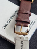 Emporio Armani Men’s Quartz Leather Strap Brown Dial 43mm Watch AR1793