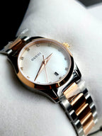 Gucci Women’s Swiss Made Quartz Stainless Steel Mother of pearl Dial 27mm Watch YA126544