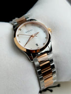 Gucci Women’s Swiss Made Quartz Stainless Steel Mother of pearl Dial 27mm Watch YA126544