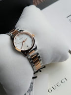 Gucci Women’s Swiss Made Quartz Stainless Steel Mother of pearl Dial 27mm Watch YA126544