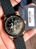 Tommy Hilfiger Men’s Quartz Black Silicone Strap Black Dial 44mm Watch 1791636