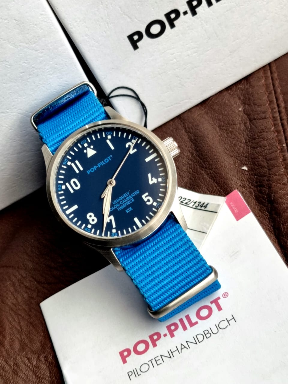 Pop pilot Blue dial Blue Nato strap gents watch
