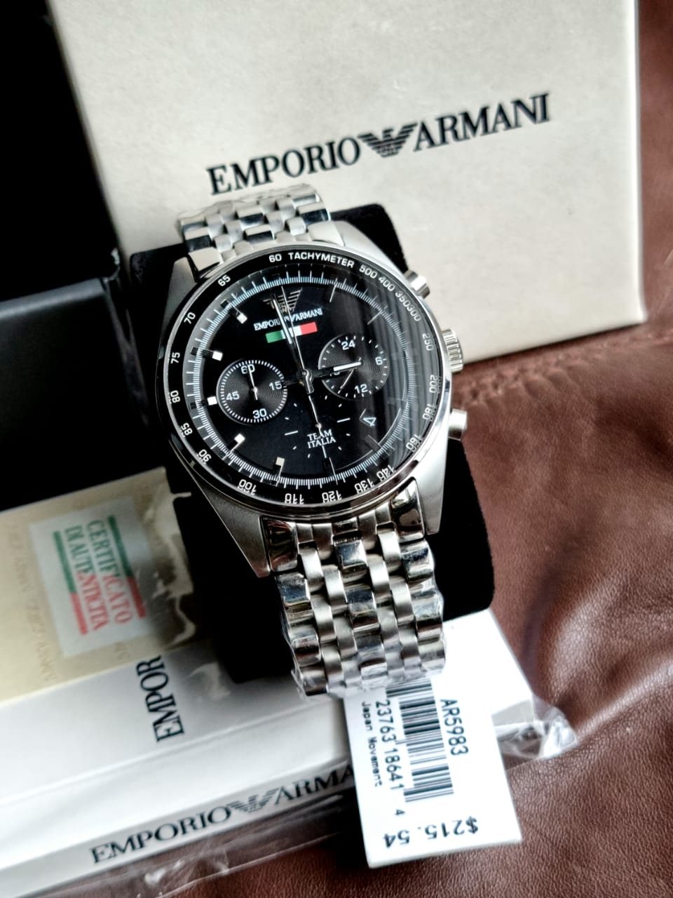 Emporio Armani Men's Team Italia Chronograph Watch Steel AR5983