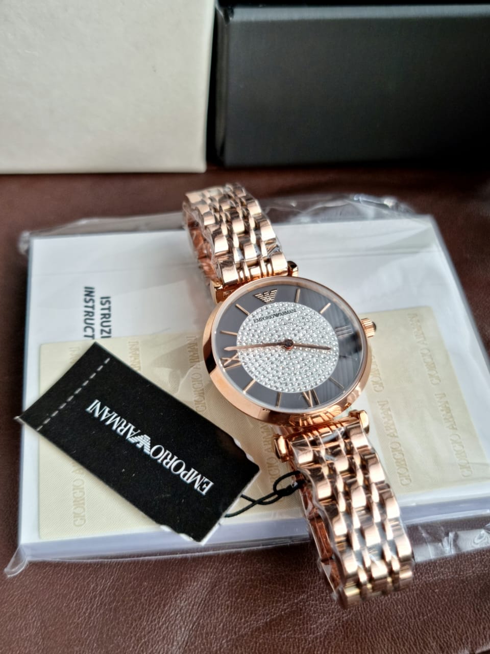 Emporio Armani Women’s Quartz Stainless Steel Brown Dial 32mm Watch AR11402