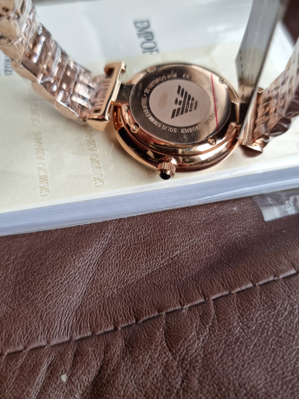 Emporio Armani Women’s Quartz Stainless Steel Brown Dial 32mm Watch AR11402