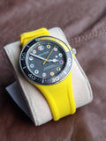Nautica Yellow Rubber Strap Black Dial Gents Watch