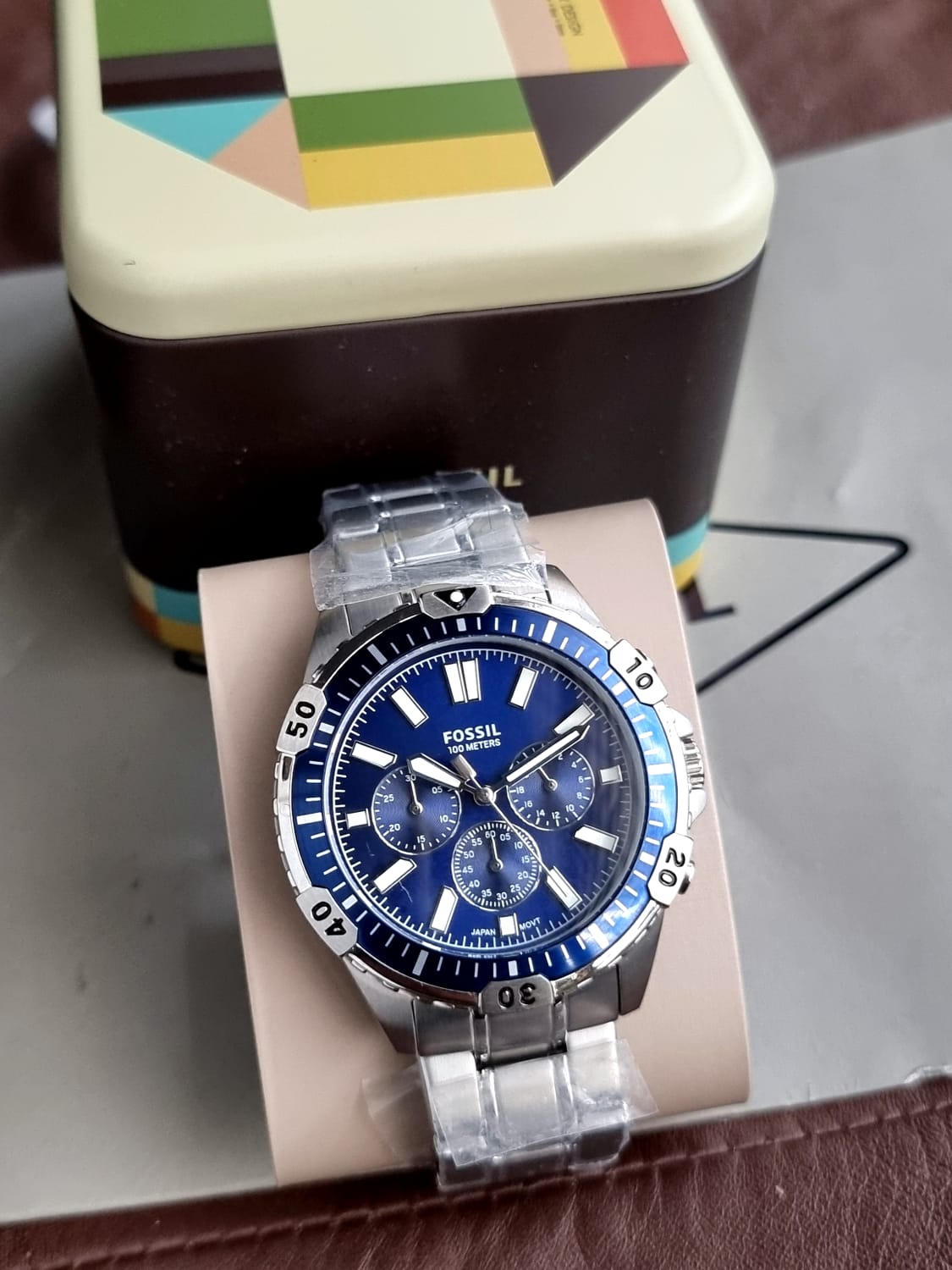 Fossil Men’s Chronograph Quartz Stainless Steel Blur Dial 44mm Watch FS5623