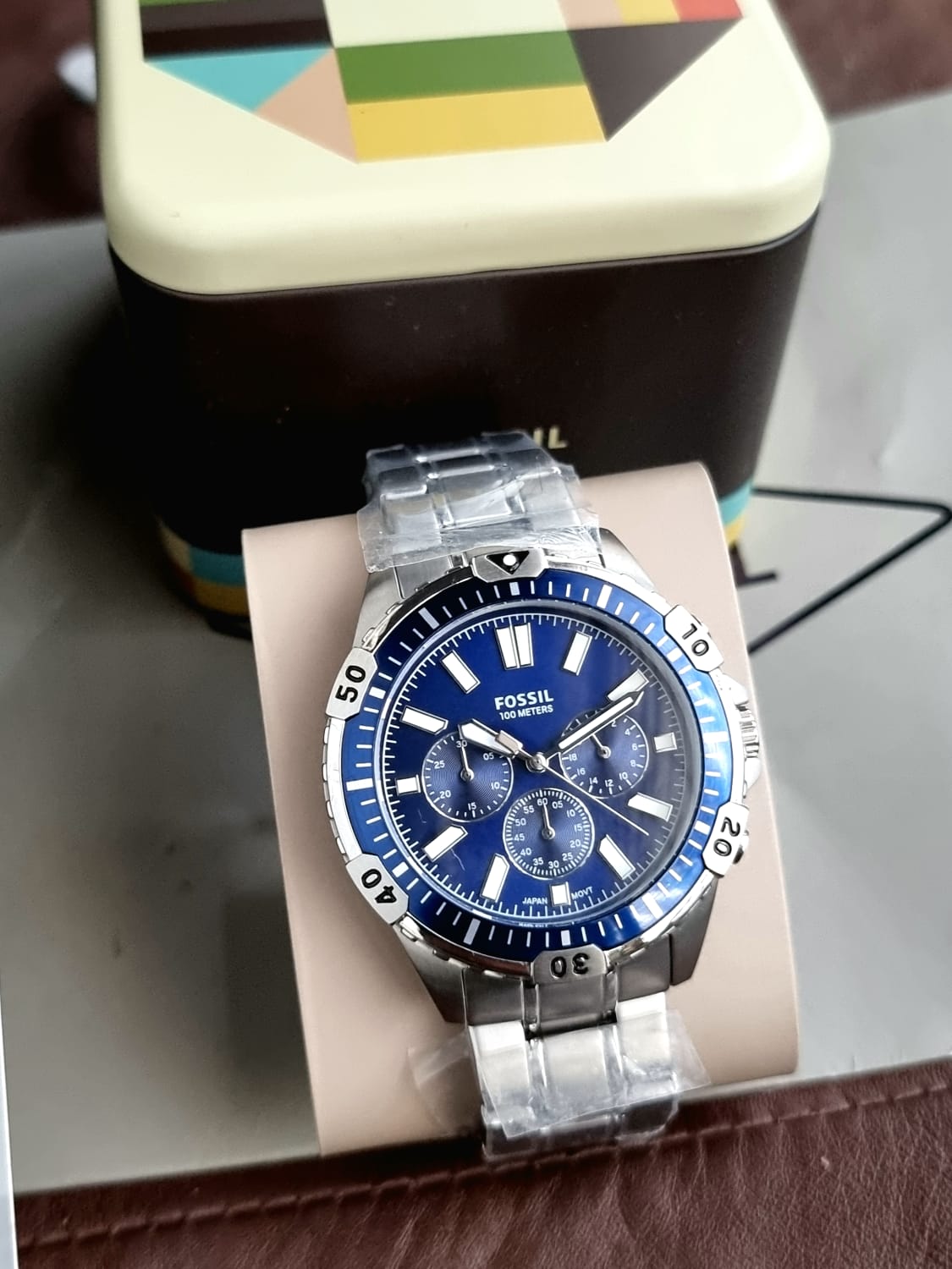 Fossil Men’s Chronograph Quartz Stainless Steel Blur Dial 44mm Watch FS5623