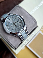 Michael Kors Women’s Quartz Stainless Steel Crystal Pave Dial 41mm Watch MK4297