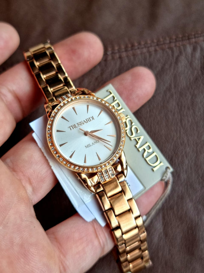 Trussardi Ladies Watch Rose Gold Chain Hover Image