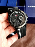 Tommy Hilfiger 1791861 Aiden MultiDial Black Dial Stainless Steel Case Black Rubber Strap Men's Watch