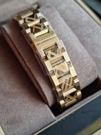 Swiss Rare Engraved Gold Check Date Dial 34mm Women Wrist Watch The City BU9145