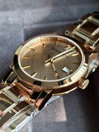 BURBERRY The City Champagne Dial Gold-tone Unisex Watch BU9033