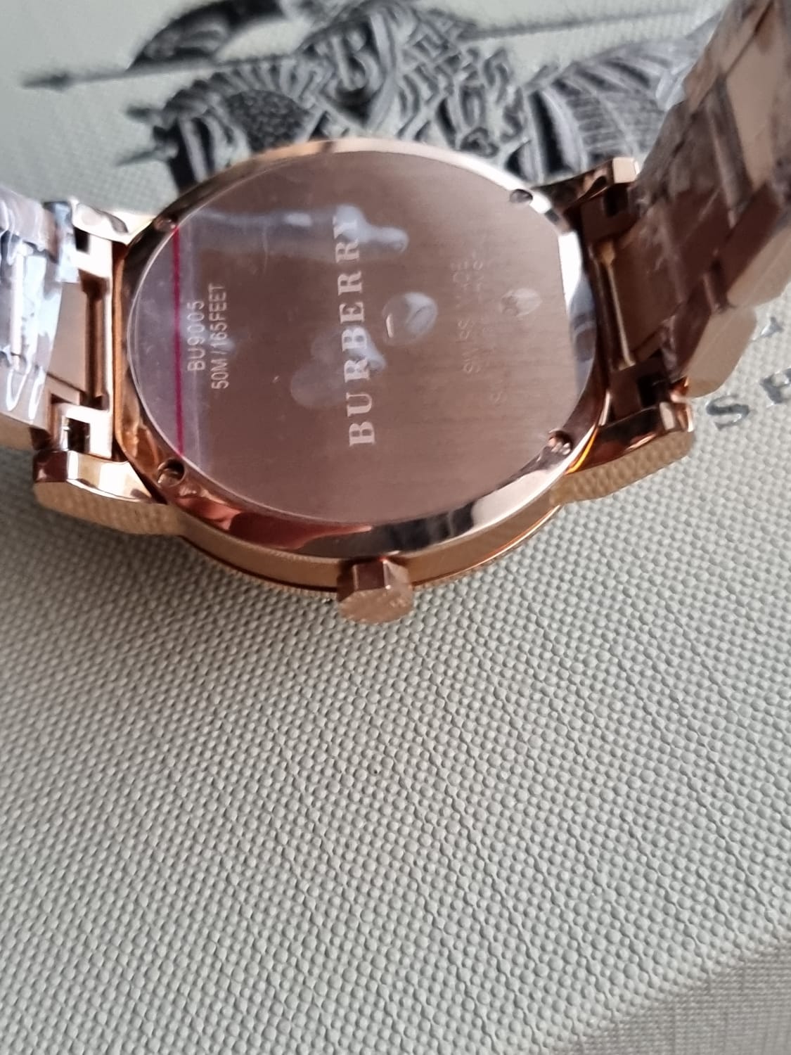 BURBERRY Brown Check Pattern Dial Rose Gold-plated Ladies Watch BU9005