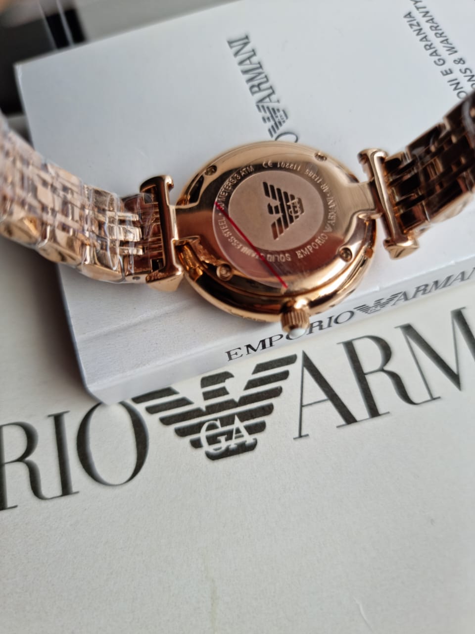 Emporio Armani Women’s Quartz Rose Gold Stainless Steel Mother Of Pearl Dial 32mm Watch AR11385