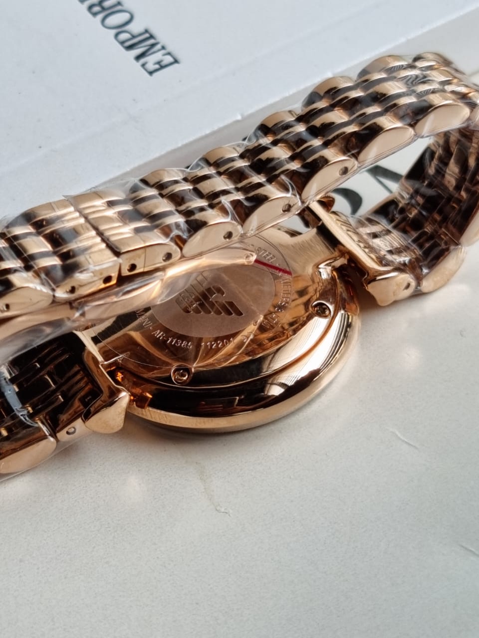 Emporio Armani Women’s Quartz Rose Gold Stainless Steel Mother Of Pearl Dial 32mm Watch AR11385