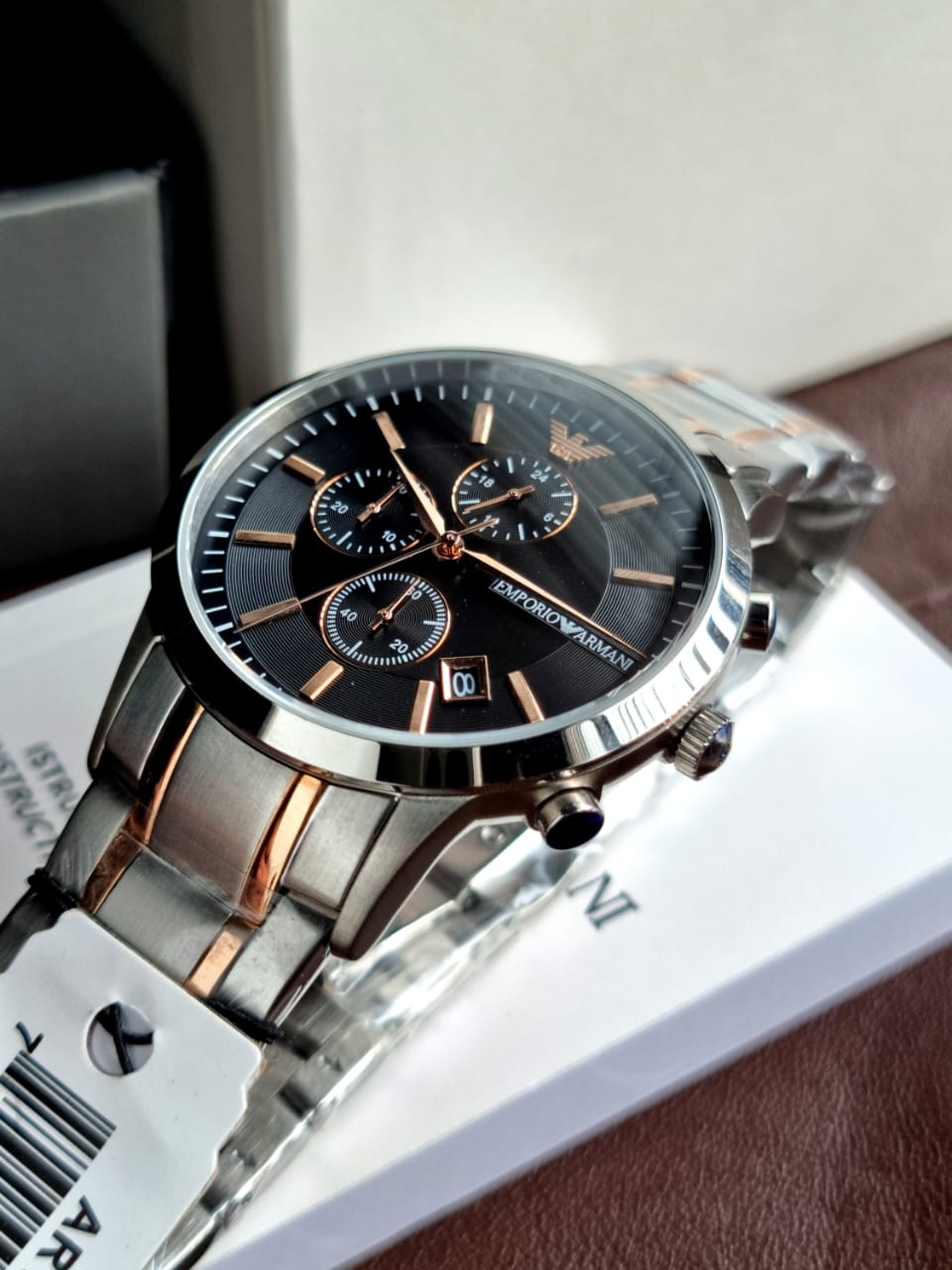 EMPORIO ARMANI Renato Chronograph Quartz Black Dial Men's Watch