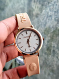 Trussardi Rose Gold Casing White dial Light Pink Rubber Strap