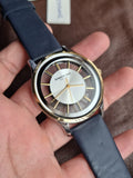 Kenneth Cole Rose Gold Casing Dark Blue leather Strap Quartz Watch