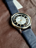 Kenneth Cole Rose Gold Casing Dark Blue leather Strap Quartz Watch
