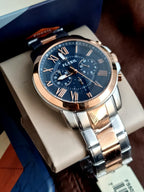 Fossil Men’s FS5024 Grant Chronograph Two-Tone Rose and Silver Stainless Steel Watch