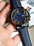 FOSSIL Grant Chronograph Black and Blue Dial Men's Watch FS5061