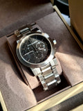 Swiss Silver Black Date Dial 42mm Men Chronograph Stainless Steel Wrist Watch The City BU9351