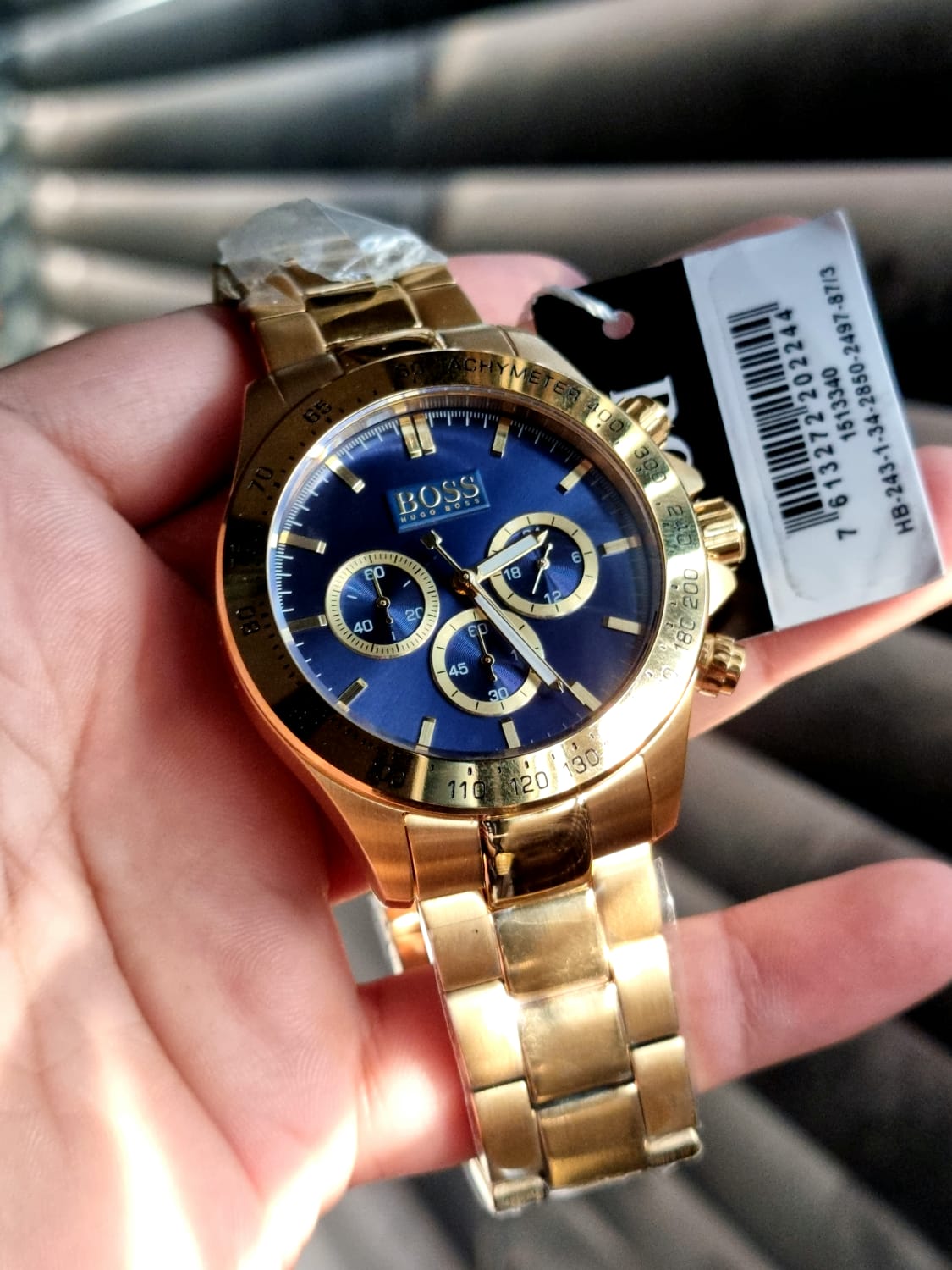 Hugo Boss Men’s Chronograph Quartz Stainless Steel Blue Dial 44mm Watch 1513340